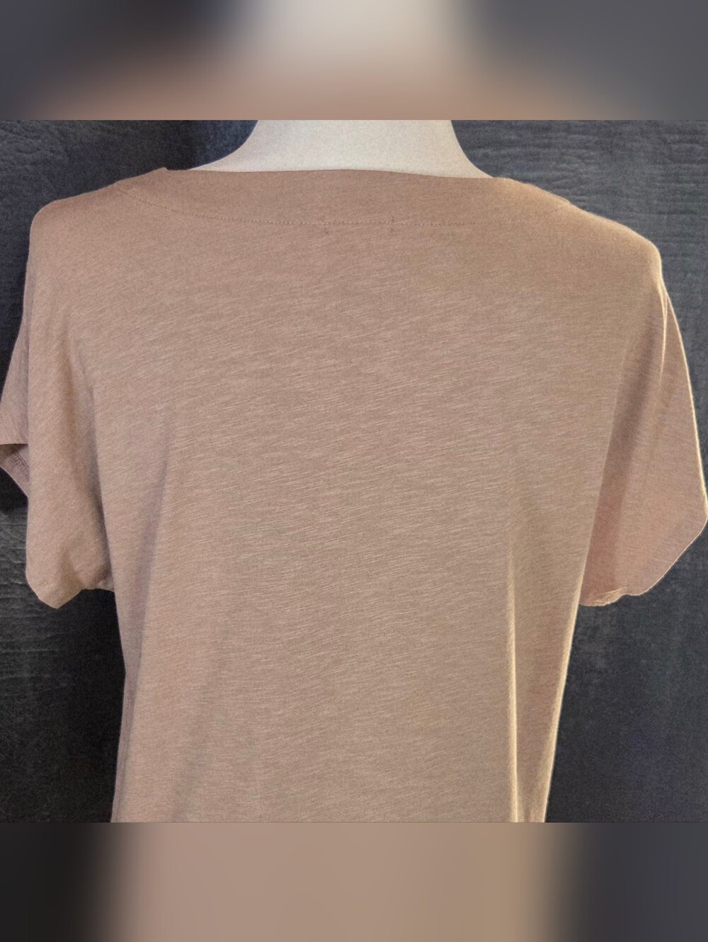 NWT Sigrid Olsen Taupe Split V-Neck Blouse Size M Cotton Tencel Eco Luxury Top - Picture 9 of 13